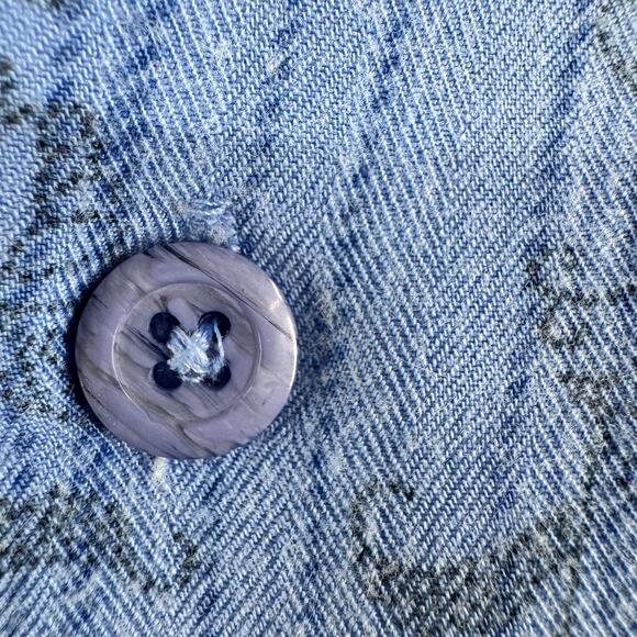 Linea Dome Men's Blue Button-Up Short Sleeve Shirt XXL Floral Casual Vintage - Picture 9 of 10